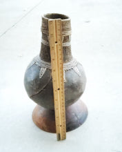 Load image into Gallery viewer, Antique Ethiopian Tribal Hand carved Wood Milk Samburu Black Wood silver Milk Jug African Decor, ,Art Décor,Home Décor, religious art
