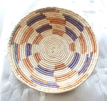 Load image into Gallery viewer, African Ethiopian handwoven Round bread or fruit basket,African Art, Décor Baskets,Wicker Basket, Straw Basket ,Wall Boho Decor
