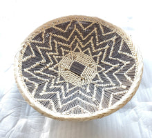 Load image into Gallery viewer, African Ethiopian handwoven Round bread or fruit basket,African Art, Décor Baskets,Wicker Basket, Straw Basket ,Wall Boho Decor
