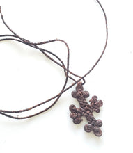 Load image into Gallery viewer, Ethiopian Hand,Crafted Leather,Coptic Cross,Amulet Necklace close up
