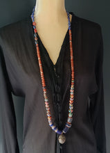 Load image into Gallery viewer, Antique Seven Layer Chevron Venetian Millefiori Kiffa Agate Strand Beads 1800's African Trade,venetian bead,Old Glass Beads
