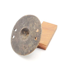 Load image into Gallery viewer, Antique Brass Shield Hair Ornament from Ethiopia tribal jewelry
