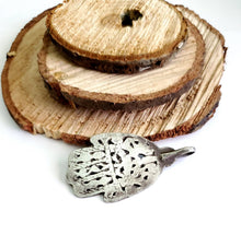 Load image into Gallery viewer, Moroccan Old silver Hand of Fatima Hamsa Pendant silver 925, Amulet,Berber Jewelry,African Jewelry,Moroccan Jewelry,Hand of Fatima Charm,
