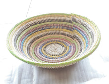 Load image into Gallery viewer, African Ethiopian handwoven Round bread or fruit basket,African Art, Décor Baskets,Wicker Basket, Straw Basket ,Wall Boho Decor
