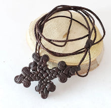 Load image into Gallery viewer, Hand Craft Ethiopian Leather Amulet Leather Cross Necklace,
