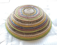 Load image into Gallery viewer, African Ethiopian handwoven Round bread or fruit basket,African Art, Décor Baskets,Wicker Basket, Straw Basket ,Wall Boho Decor
