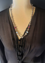 Load image into Gallery viewer, Antique Ethiopian Silver Heishi and Glass Beads necklace,Beads Hand Crafted Glass, Ethiopian Trade,Silver Beads ,Venetian Trade Necklace
