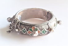 Load image into Gallery viewer, Antique Silver Moroccan Berber enamel Bracelet,ethnic tribal, tribal bracelets,Moroccan jewelry, ethnic jewelry, Tuareg bracelets
