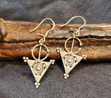 Load image into Gallery viewer, Moroccan Berber Filigree Fibula Earrings sterling silver 925 ,Ethnic Jewelry,sliver Earrings,Dangle &amp; Drop Earrings,Tribal Jewelry,
