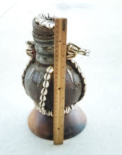 Load image into Gallery viewer, Antique Ethiopian Tribal Hand carved Wood Milk Samburu Black Wood Shells Milk Jug African Decor, ,Art Décor,Home Décor, religious art

