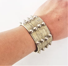 Load image into Gallery viewer, Antique Ethiopian Silver, Cuff BRACELET, chunky bracelet, large round ,Ethnic Tribal cuff, Antique ,Boho jewelry , Ethnic, East African
