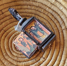 Load image into Gallery viewer, Ethiopian old Coptic Christian Wooden 4 Folding Altar Icon African Tribal Art,African ,Art Décor,Home Décor, religious art
