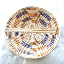 Load image into Gallery viewer, African Ethiopian handwoven Round bread or fruit basket,African Art, Décor Baskets,Wicker Basket, Straw Basket ,Wall Boho Decor
