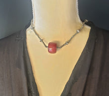 Load image into Gallery viewer, Antique Ethiopian silver Telsum heish beads in Phenolic resin Amber Necklace,African Necklace,Tribal Jewelry,Royal Jewels,Ethiopian necklace
