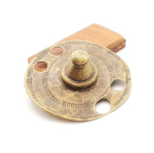 Load image into Gallery viewer, Antique Brass Shield Hair Ornament from Ethiopia tribal jewelry
