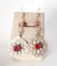 Load image into Gallery viewer, Antique Moroccan Old Silver pendants coral Earrings ,Ethnic Tribal,sliver Earrings,Dangle &amp; Drop Earrings,Tribal Jewelry,
