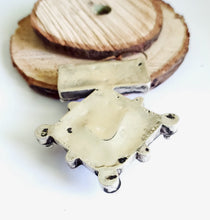 Load image into Gallery viewer, Moroccan Huge Old Enamel Silver Cross Pendant ,silver 925,Moroccan Amulet ,Cross Jewelry,Enamel Jewelry,Berber Pendant,
