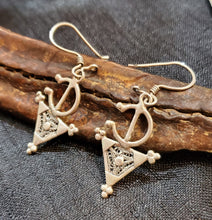 Load image into Gallery viewer, Moroccan Berber Filigree Fibula Earrings sterling silver 925 ,Ethnic Jewelry,sliver Earrings,Dangle &amp; Drop Earrings,Tribal Jewelry,
