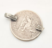 Load image into Gallery viewer, antique Ethiopia silver coins HAILE SELASSIE Silver coin lion of Judah Pendant, Made in 1970s, Rasta Jewelry, Silver coins
