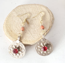 Load image into Gallery viewer, Antique Moroccan Old Silver pendants coral Earrings ,Ethnic Tribal,sliver Earrings,Dangle &amp; Drop Earrings,Tribal Jewelry,
