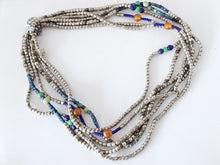 Load image into Gallery viewer, Antique Ethiopian strand of medium Heishi Silver Beads,Hand Crafted Silver,Ethnic Jewelry,Tribal Jewelry,
