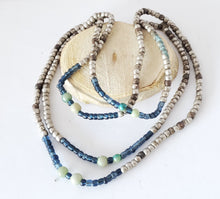 Load image into Gallery viewer, Antique Ethiopian strand of medium Heishi Silver Beads,Hand Crafted Silver,Ethnic Jewelry,Tribal Jewelry,
