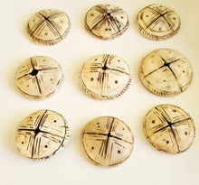 Load image into Gallery viewer, Old carved shell 1 Large Hair adornment/trade beads Berber Mauritania ,Hand Crafted ,CONUS SHELL ,Ethnic Jewelry,Tribal Jewelry
