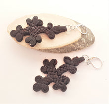 Load image into Gallery viewer, Ethiopian Leather Coptic Cross Amulet Earrings , Christian Jewelry, braided leather, Earrings cross,leather Jewelry,Cross Earrings
