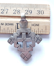 Load image into Gallery viewer, silver cross ,Coptic Cross ,Christian cross ,metal pendant, Ethiopian jewlry,Ethiopian Christian silver cross pendant
