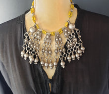Load image into Gallery viewer, Antique Ethiopian silver wedding granulate fillegrain Argobba necklace 20th,African Necklace,Tribal Jewelry,Royal Jewels,Ethiopian necklace
