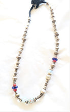 Load image into Gallery viewer, Antique Ethiopian Silver Heishi and Glass Beads necklace,Beads Hand Crafted Glass, Ethiopian Trade,Silver Beads ,Venetian Trade Necklace
