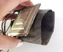 Load image into Gallery viewer, Tuareg Silver on Leather Gris Gris hand engraved amulet pendant leather cord necklace,Tuareg jewelry ,Sahara jewelry ,moroccan jewelry
