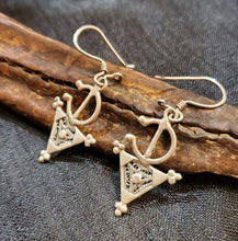 Load image into Gallery viewer, Moroccan Berber Filigree Fibula Earrings sterling silver 925 ,Ethnic Jewelry,sliver Earrings,Dangle &amp; Drop Earrings,Tribal Jewelry,
