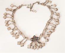 Load image into Gallery viewer, Old silver Afghan necklace from Pashtun Ethnic Afghani, tribal adornment, ethnic tribal necklace. Pashtun jewelry, Boho jewelry, gypsy style
