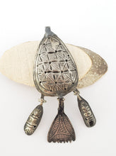 Load image into Gallery viewer, Rare antique Moroccan silver chased pendant, Berber Amulet,Berber Jewelry,African Jewelry,Charm Pendant,
